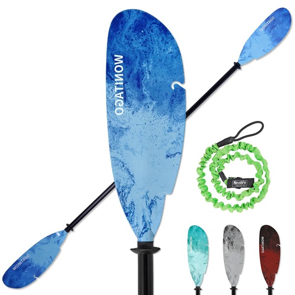 WONITAGO Angler Kayak Paddles Aluminum Paddle with Plastic Blades and