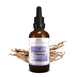 Siberian Ginseng Tincture - 50 ml, Eleutherococcus Senticosus Drops, 1:4 Extract, Top Premium Quality, Made in Austria, Vegan