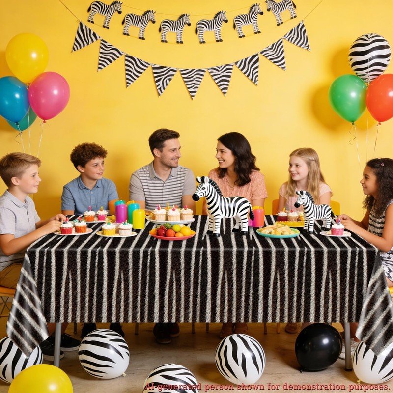 4 Pack Jungle Safari Animal Tablecloths Plastic Animal Theme Tablecloths