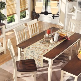 Snycler Table Runner Boho Table Runners Vintage Elegant Farmhouse Table Center Linen Decor for Home Dining Party Entrance (13x72 Inch) Khaki