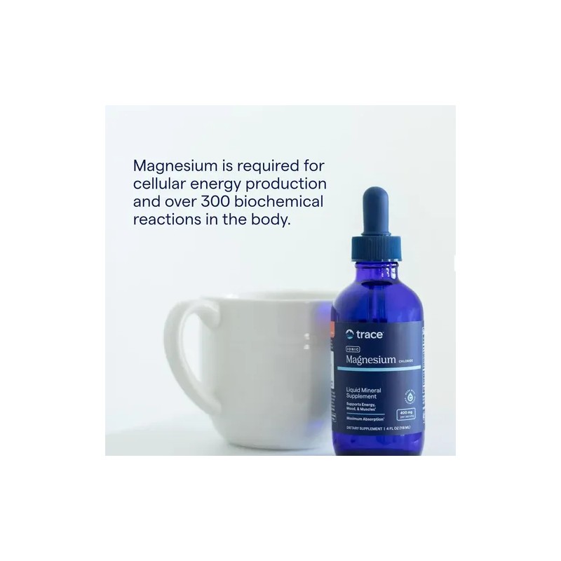 Magnesio Líquido Trace Minerals 400mg 118ml Sin Sabor Vegano