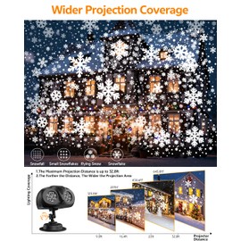 MOSSNDAR Happy New Year 2026 Decorations,HD Snowflake Projector with Remote Timer Adjustable Speed,Waterproof Snowfall Lights for New Year Eve Party Nye Holiday Indoor Outdoor Garden