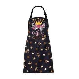 BNQL Coffee Apron Coffee Gifts for Coffee Lover Coffee Drinker Gift Coffee Barista Gifts Caffeine Queen Apron Coffee Themed Apron