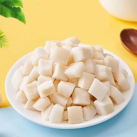 Coconut Chunks, Coconut Meat Crunches, Golden Crispy Coconut Flakes Snack, Without any Additives, Rich Aroma, Light Sweet Taste, is Ideal for Tropical Snacks (8.81oz)