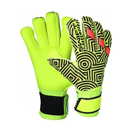 Swift Wear Men's Boys Pro Roll Flat Finger Saver Goalkeeper Football Goalie Goalkeeping Gloves Soccer Training Junior Kids Youth Adult (7, Green Lining)