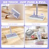 Hands Free Flat Mop with 63" Long Handle, Clamp Mop,Click