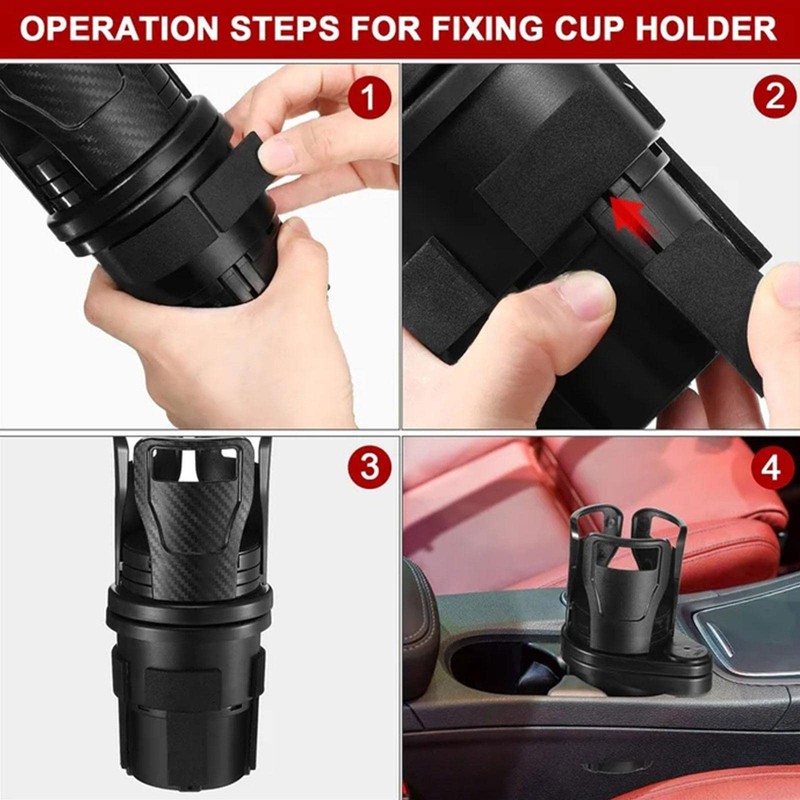 Car Cup Holder with Extended Cup Diameter 8.5-15cm Slide Holder