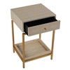 Cortesi Home Everett Nightstand End Table, 24.5" High, Beige