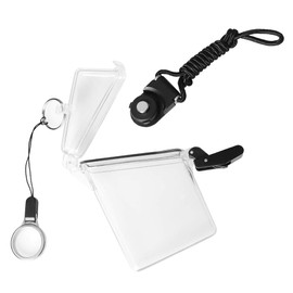 Sport Waterproof ID Card Badge Holder Case with Lanyard Cover Multiple Credit Cards, Registration, ins Card Heavy Duty Durable Locker,Dry Box (Clear)