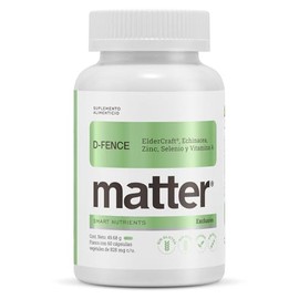 Matter D-Fence Suplementos, ElderCraft®, Equinácea, Zinc TRAACS®, Selenio Albion® y Vitamina A, Apoyo a la Protección Celular, Bienestar Estacional y Confort Digestivo, 1 Frasco con 60 Cápsulas Vegetales