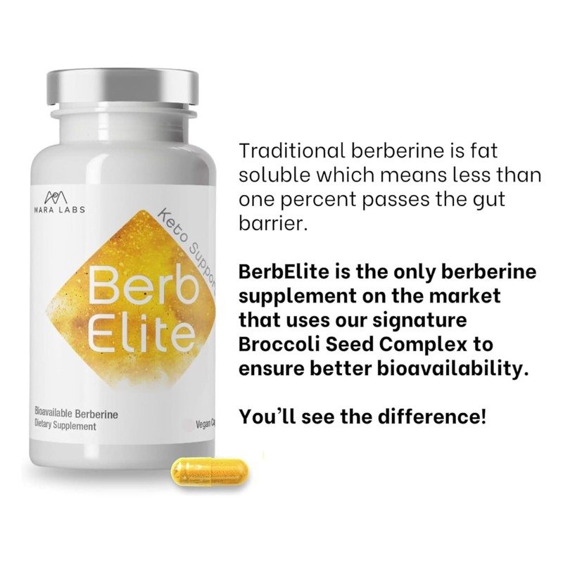 Mara Labs BerbElite | 350mg Berberine HCL & Broccoli Seed