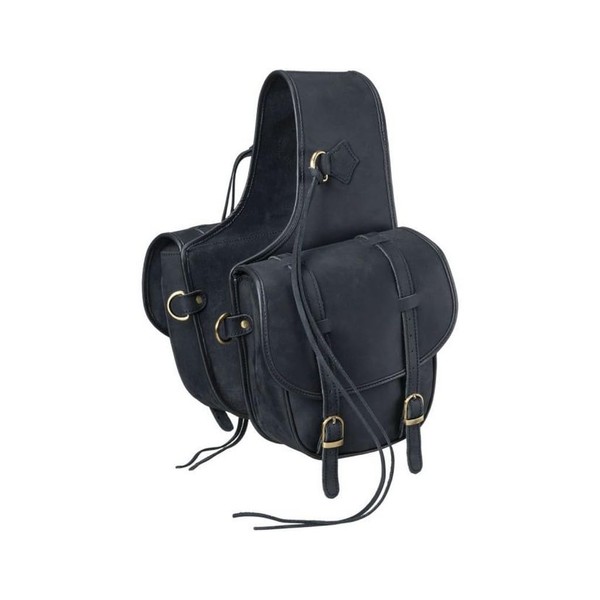 Tough 1 Soft Leather Saddle Bag Black