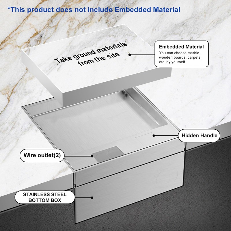 1Recessed Floor Electrical Outlet Kit,Waterproof Electrical Outlet Covcer Box with