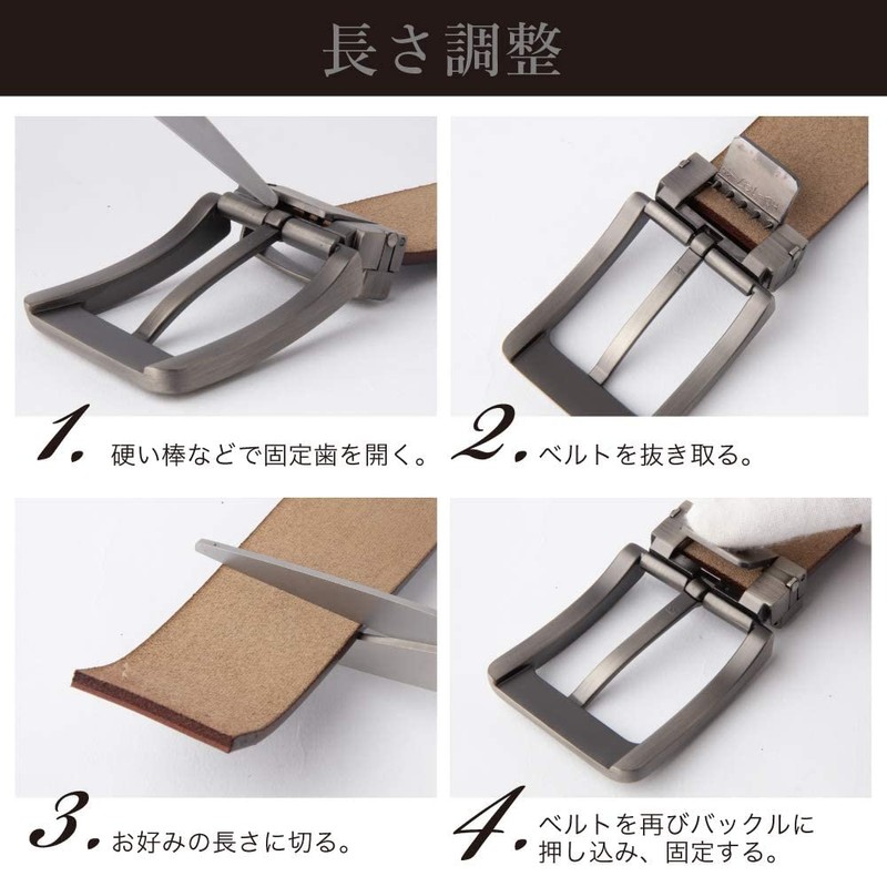 Grade Men's Genuine Leather Belt, Business Casual, Buckle, Adjustable Length,