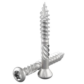 Terrace Screws with Decorative Head and TX Drive | Hardened Stainless Steel C1 | Includes 1 x S2 Bit | End Mill + Cut Tip | Under-Head Reinforced with Milling Ribs | with ETA Approval | 5 x 60 mm,