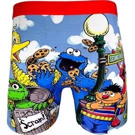 Good Luck Undies Men's Sesame Street Boxer Brief Underwear, Extra Large