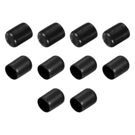 uxcell 10pcs Rubber End Caps 5/8"(15.5mm) ID Vinyl Round Tube Bolt Cap Cover Thread Protectors Black
