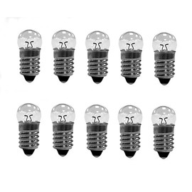 E10 Miniature Lamps or Light Bulbs, 2.5V 0.3A Physical Electrical Experiment Incandescent Bulb Old-Fashioned Flashlight Lamp (20)