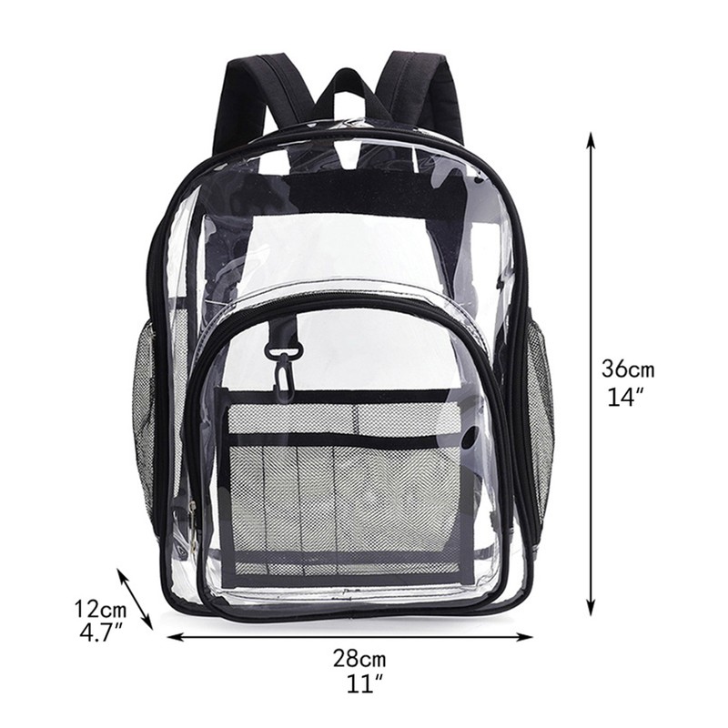 Clear Backpack Stylish Large Capacity Waterproof PVC Transparent Backpack for