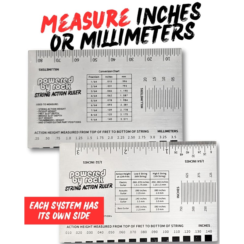 Guitar String Action Ruler - Precision Guitar Setup Tool for
