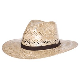 RODEO KING Tracker Rami with Brown Band 3 1/2in Brim Fashion Hat Ivory 7