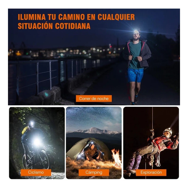 Lampara Led Tipo Minero De 8 Leds Con Baterias Recargables
