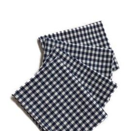 Sourcemall Linen Napkins, Placemat, Non-slip, Table, Meal Mat, 15.7 x 23.6 inches (40 x 60 cm), Lunch Cloth, Nursery, Kindergarten, Elementary School, Boys and Girls, Stylish, Set of 4 (Navy Check)