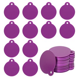 StayMax Round Aluminum Laser Engraving Blanks Tags Stamping Blanks 25 Pack Diameter 1.24 Inch (Purple)