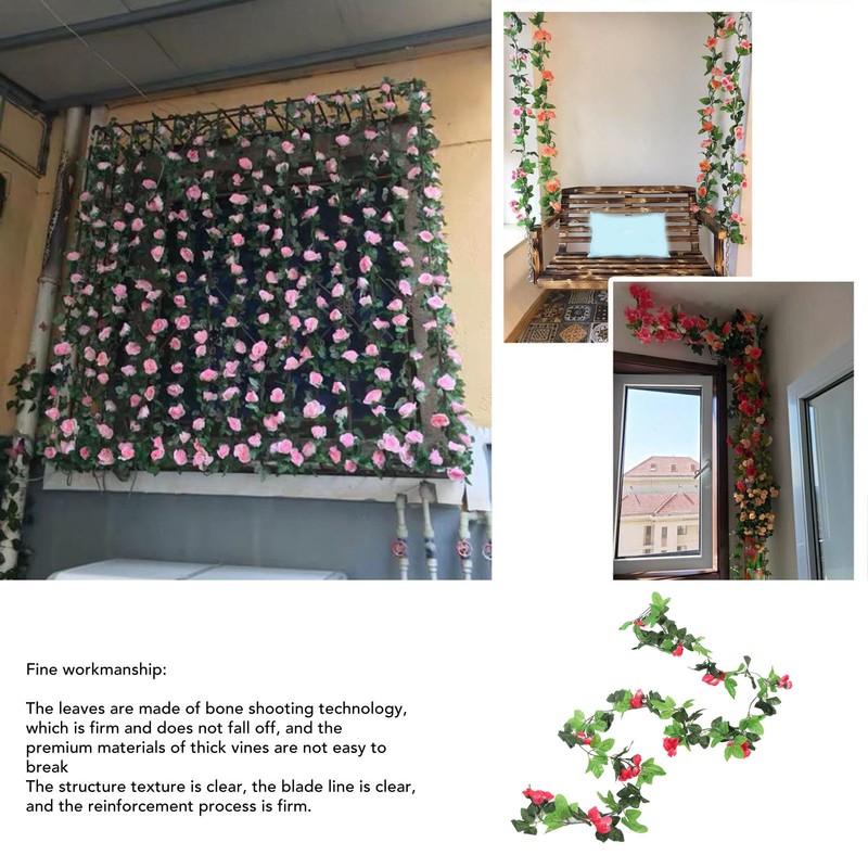 Artificial Rose Vine High Simulation Decorative Rose Vine Garland Fake
