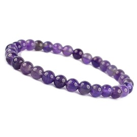 Unique Gems Chakra Armband Damen Perlenarmband echte 6mm Naturstein Perlen Kugelarmband Heilsteine in Juweliers Qualität (Amethyst)