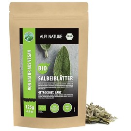 Alpi Nature Sage Tea Organic 125 g, Sage Leaves Dried Whole, Sage Leaf Tea, Loose Sage Leaf Tea