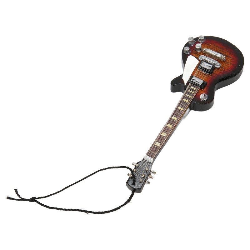 Miniature Electric Guitar Model Exquisite Wooden Guitar Ornament for Music