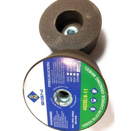 Green Grinding Stone with Thread for Grinding Granite 4X2X5/8-11 (1 Pack) (Grit 100)