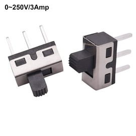 Kiligen 40PCS Slide Switch 250V/3A, 1P2T SPDT 3 Pin 2 Position SS12D10 and 50V/0.5A Mini Panel Slide Switch On/Off SS12F15 3 Pin Toggle Switch