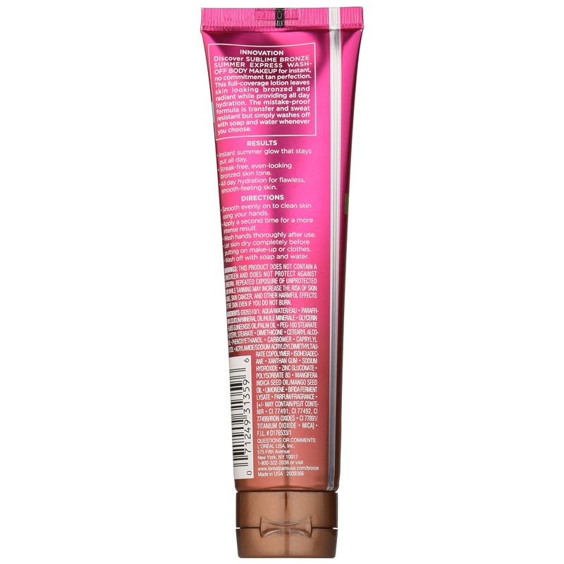 L'Oréal Paris Sublime Bronze Summer Express Body Makeup Lotion, Medium,