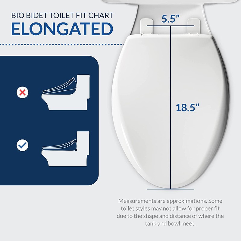 Bio Bidet Slim Zero Non Electric Bidet Toilet Seat Elongated,