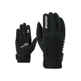 Ziener Men's Cornelis Touch Long Cycling, Mountain Biking, Cycling Gloves, Long Finger with Touch Function, Breathable, Windproof, Softshell, Black, 9