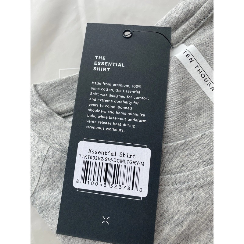 Ten Thousand Shirt Mens Medium Gray Essential DCM Active Athletic