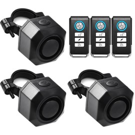 Bike Alarm, Anti-Theft Alarm, Greencycle 3 PK Bike Alarm with Remote,110dB Motorcycle Anti-Theft Security System with USB Rechargeable, 3 Volumes and Sensitivity Adjustable,IP54 Waterproof
