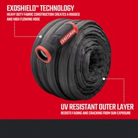 CRAFTSMAN ExoShield Heavy-Duty Fabric Hose - Industrial-Grade Lightweight Garden Hose, 50 Feet x 5/8 Inch