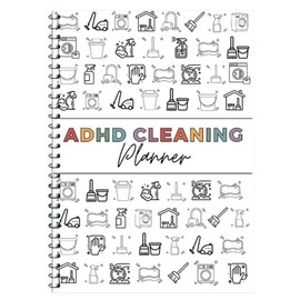 ADHD Cleaning Planner, Cleaning Schedule and Checklist, Bundle Household Cleaning Schedule & Checklist Management, Daily Weekly Monthly Organizer DIY Home Improvement (White)