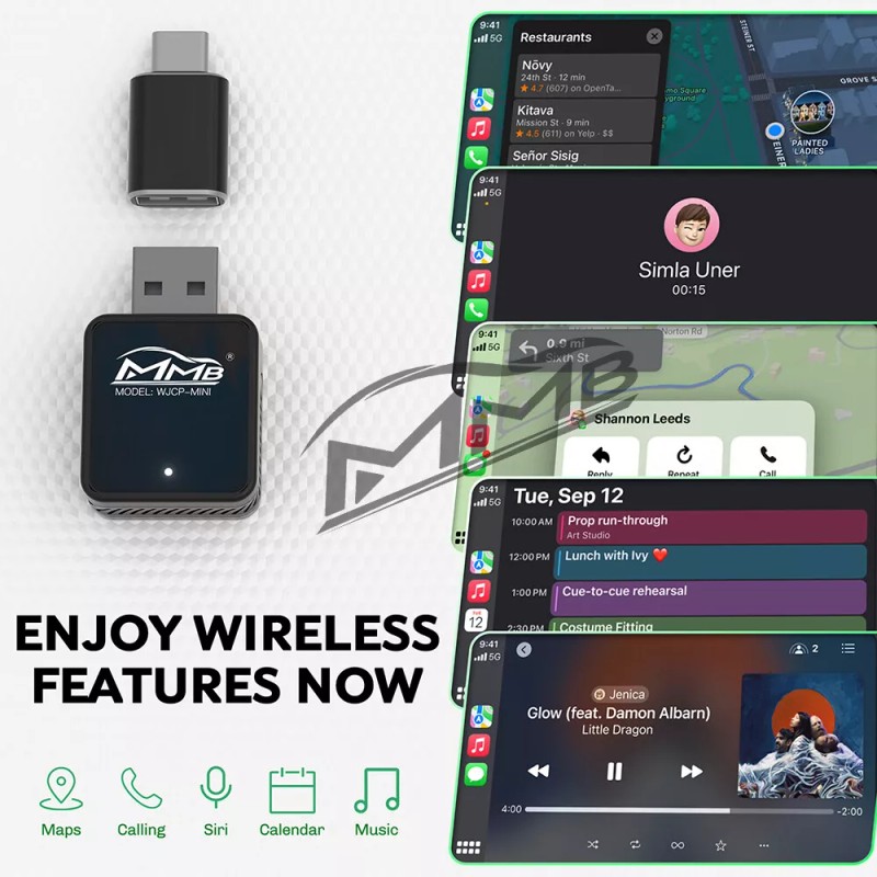 MMB Mini Wireless CarPlay Adapter: Convert Wired to Wireless Apple