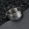 INRENG 8MM Fashion Stainless Steel Cute Kitty Spinner Ring for