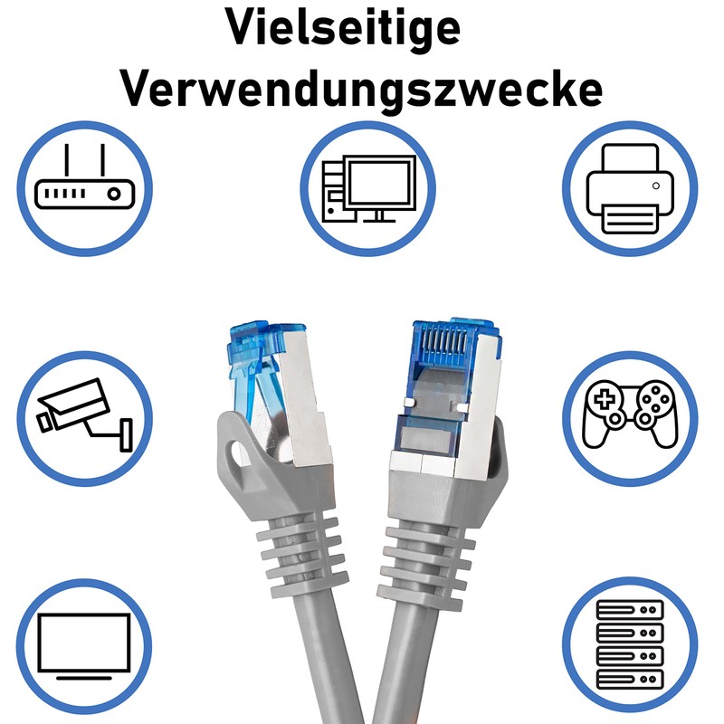 BIGtec 7,5m CAT.7 Patchkabel Netzwerkkabel Gigabit Patch DSL LAN Ethernet