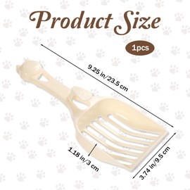 COMNICO Cat Litter Scoop, Durable Plastic Kitty Litter Sifter Scooper with Wide Slats Comfy Handle Deep Shovel Pooper Lifter Captures All Clumps for Easy Sifting Pine Pellets Box (Milky White)