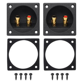 sourcing map 2Pcs 2 Inch Speaker Box Terminal Cup, 2-Way Subwoofer Plug Connector Double Binding Posts Spring Loaded Jack for Car Stereo Speaker Wire Sub Box