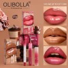 Olibolla Volume Lip Trio Kit Liner,gloss Lipstick Nude Brown