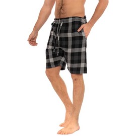 Style It Up Mens Lounge Short Pyjamas Casual 100% Cotton Elasticated Nightwear Bottoms Pjs (Black-Grey, M)