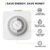G-Homa 24-Hour Mechanical Timer Outlet with 2 Grounded Outlets -