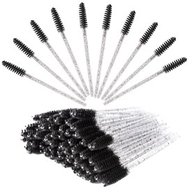 100 PCS Disposable Mascara Wands & Eyelash Brushes Kit - Eyelash Eyebrow Spoolie, Eyebrow brush, Makeup Brush Tool Kits for Extensions, Brow Shaping, Makeup (Black)